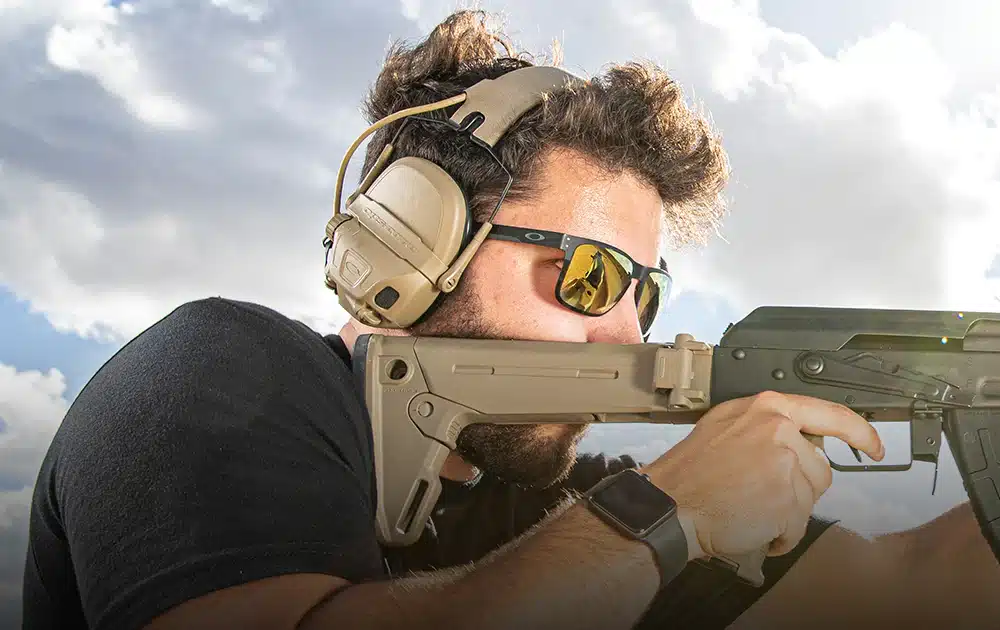 a shooter wearing Oakley Radar EV Path