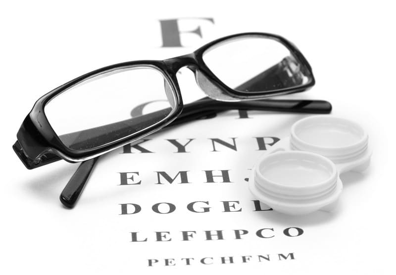 glasses with a lens case