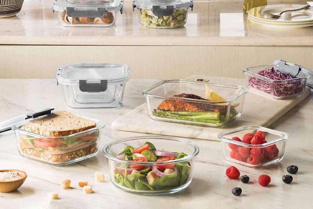 many different shapes and capacities glass storage food containers