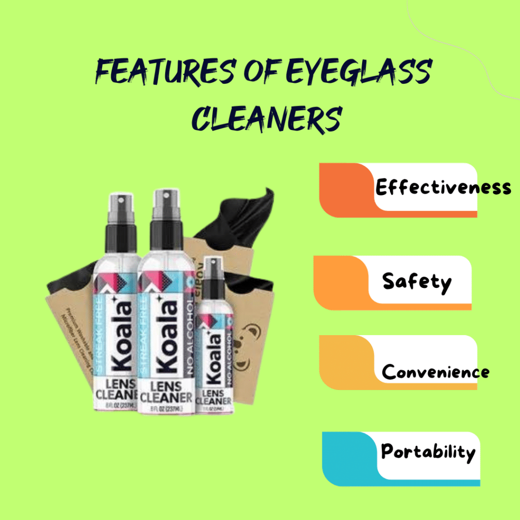 features of eyeglass cleaners 