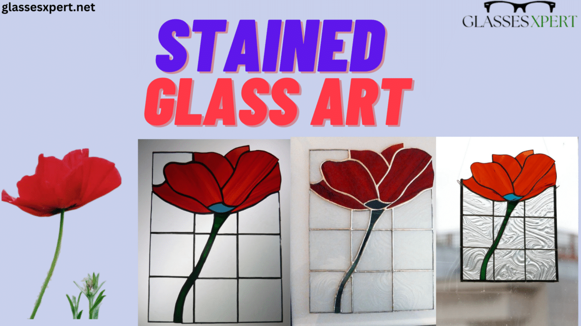 Stained glass art rose