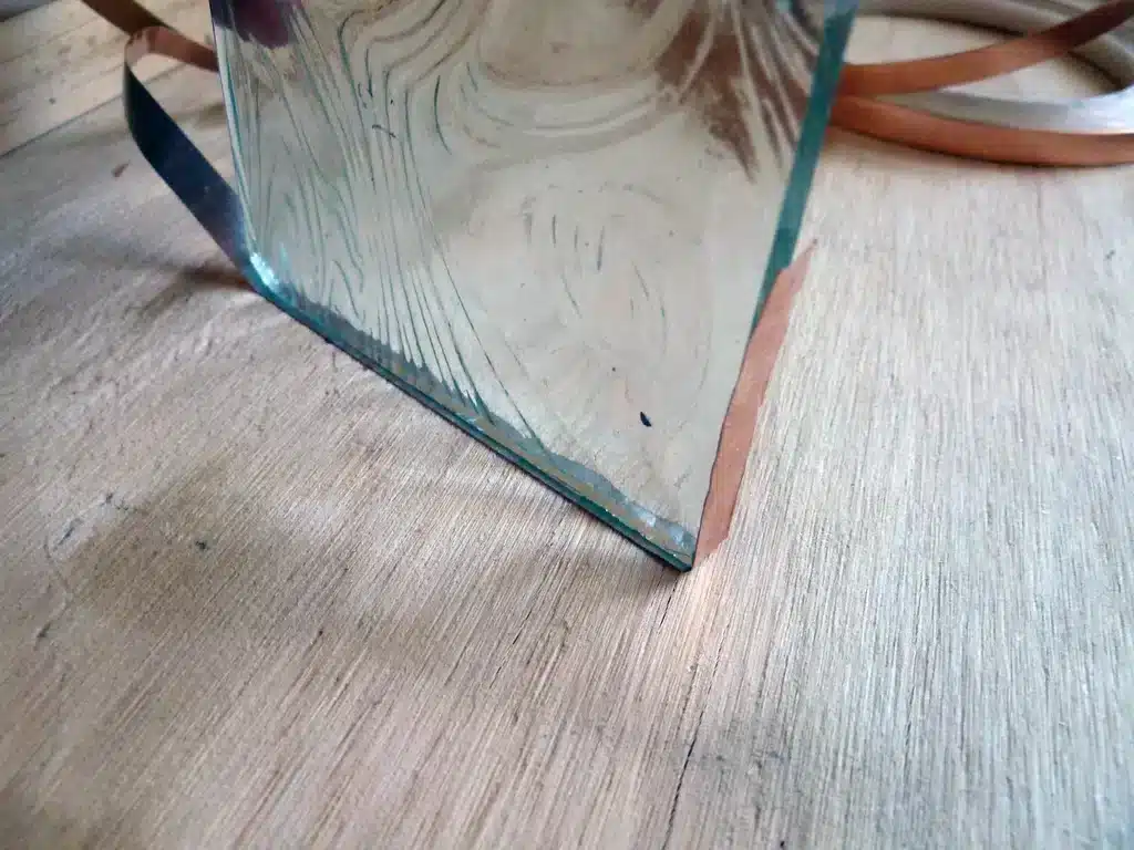 applying copper foil on edges of glass