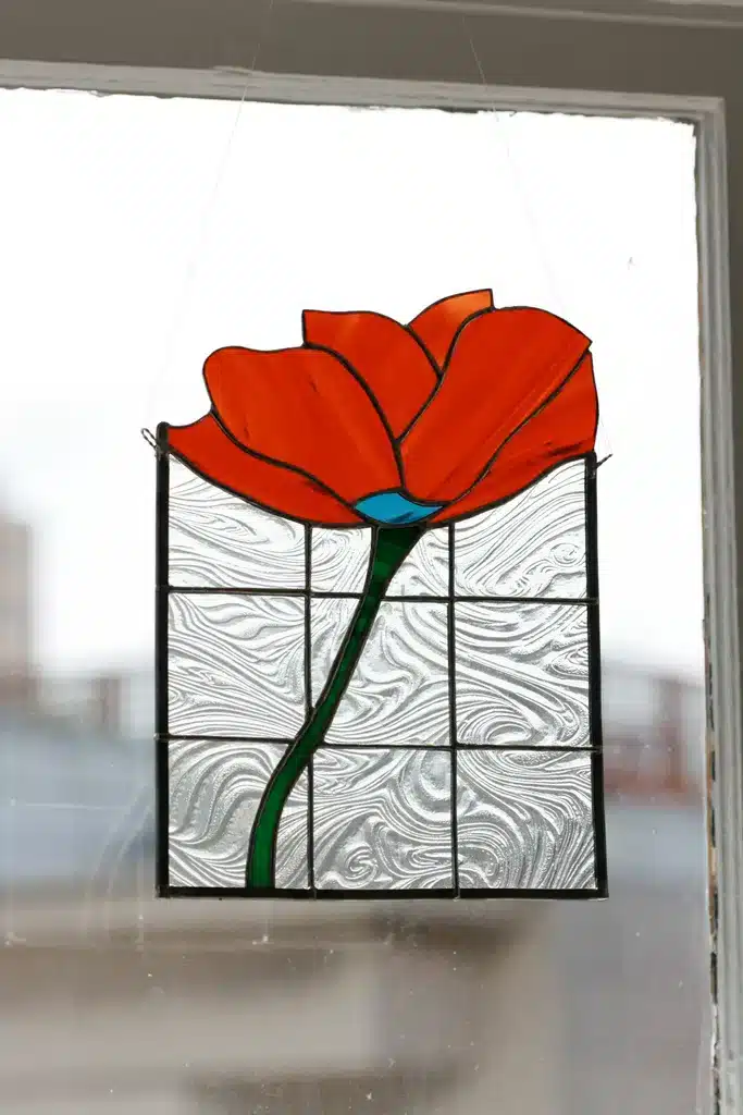 stained glass artwork hanging frame