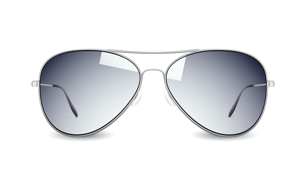 aviator glasses on white background