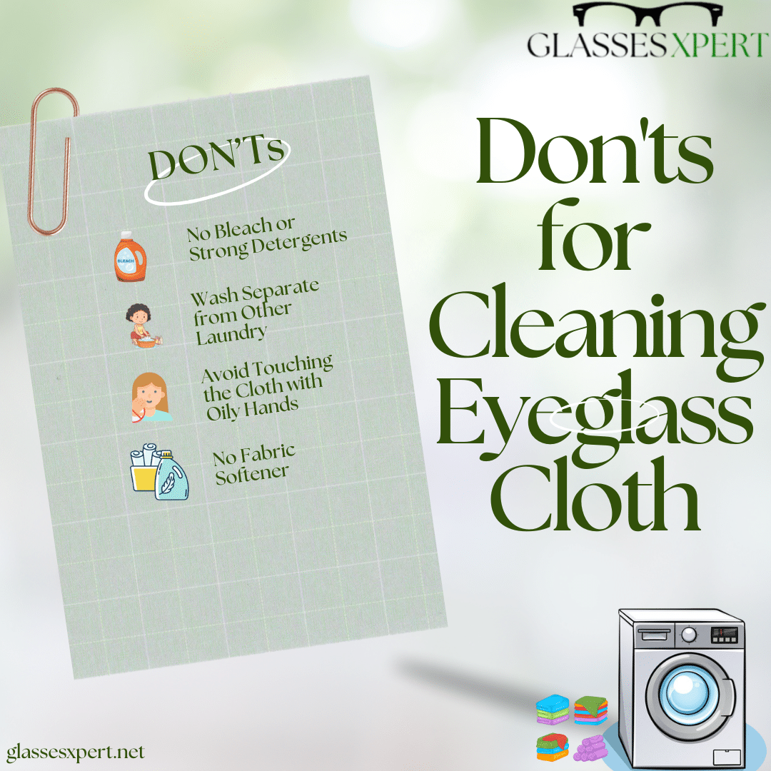 Don'ts for Cleaning Eyeglass Cloth