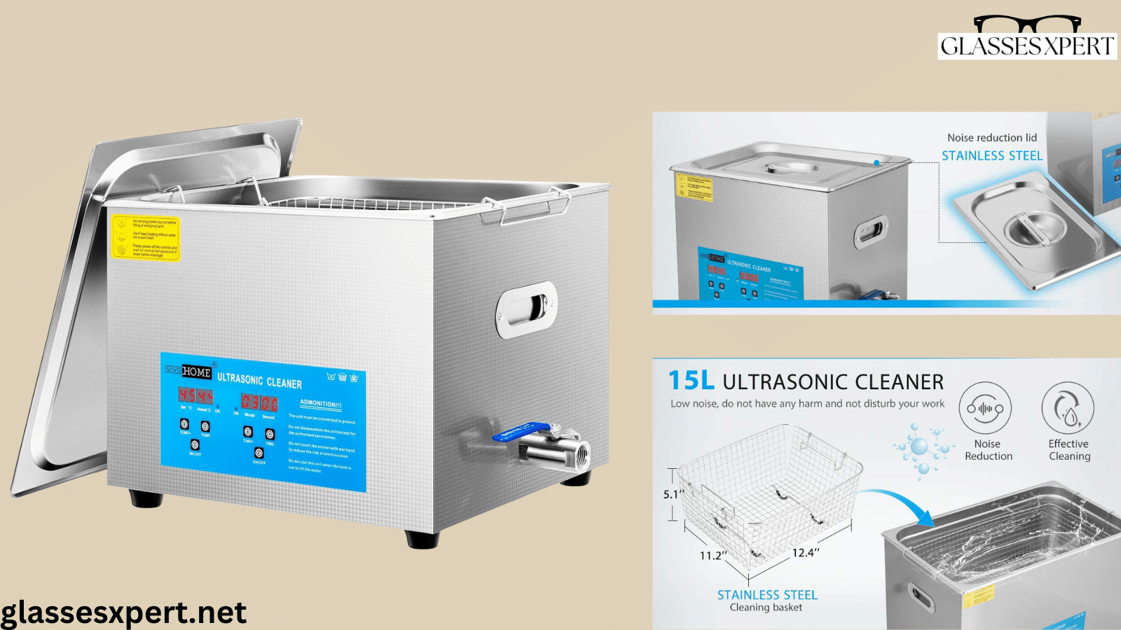 VIVOHOME Ultrasonic Cleaner 